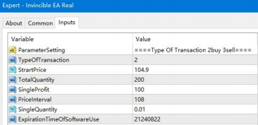 EA parameter setting